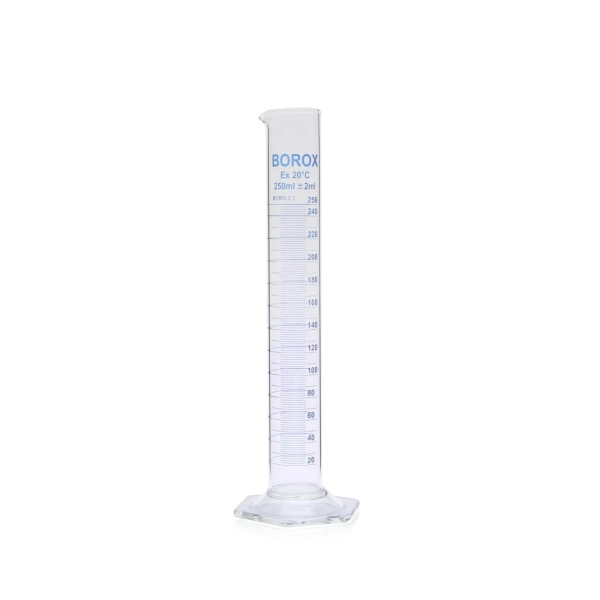 Cam Mezür 250 mL - Dereceli Silindir Mavi Skala