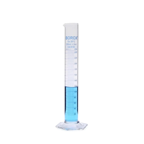 Cam Mezür 250 mL - Dereceli Silindir Mavi Skala