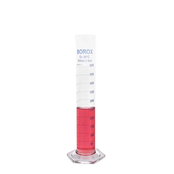 Cam Mezür 500 mL - Dereceli Silindir Mavi Skala