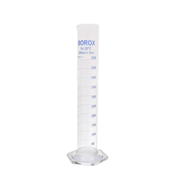 Cam Mezür 500 mL - Dereceli Silindir Mavi Skala
