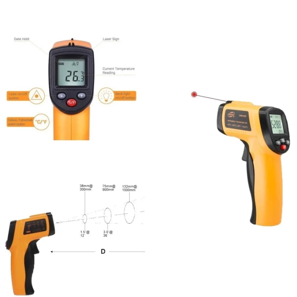 Dijital Kızılötesi IR Termometre [ -50 / 550°C ] - Yüksek Kaliteli
