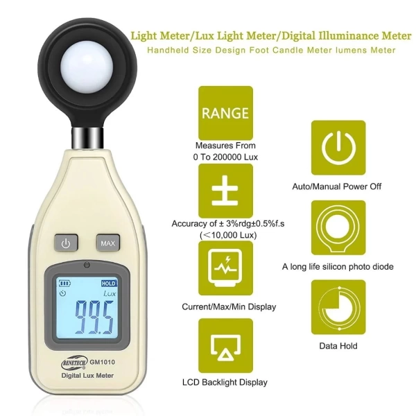 Dijital Lux Metre - Işık Ölçer Luminometre