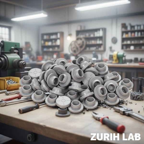 Flakon Kauçuk Tıpa 20mm - Butil Tapa 100 Adetlik Set - Sızdırmaz Laboratuvar Flakon Tıpası - Zurih Lab