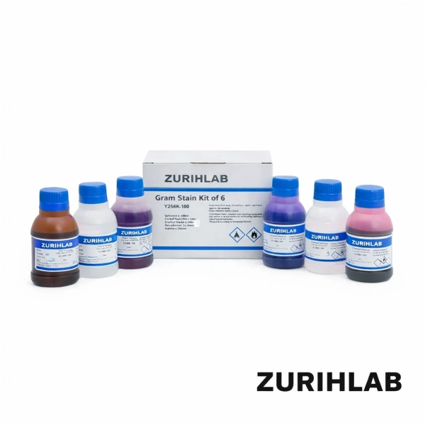 Gram Boyama Seti / (Kristal Violet + Sulu Fuksin + Lugol + Safranin + Decolorizer) - Yüksek Kaliteli Laboratuvar Solüsyonu Seti