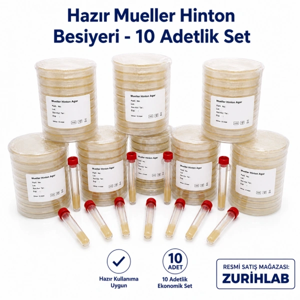 Hazır Mueller Hinton Besiyeri - 10 Adetlik Set