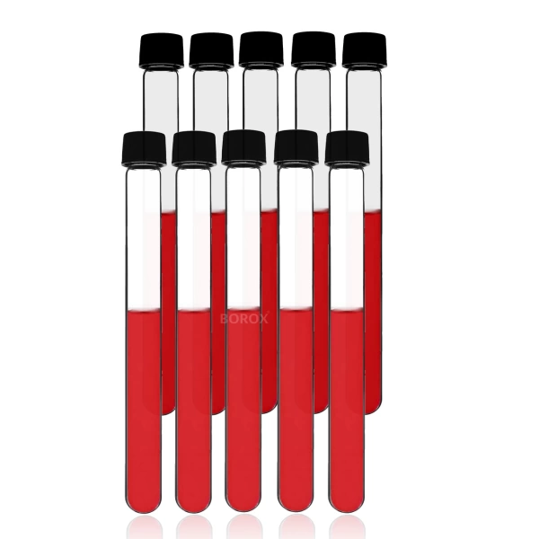 Kapaklı Cam Deney Tüpü (Test Tüpü) 16x160 mm - 10 Adetlik Set - Yüksek Kaliteli