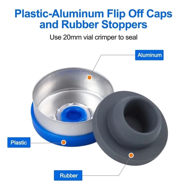 Kapaklı Tıpalı Flakon Cam Şişe 50ml - 100 Adetlik Toptan Set