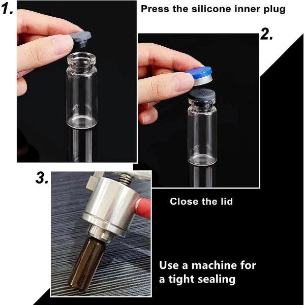 Kapaklı Tıpalı Flakon Cam Şişe 50ml - 100 Adetlik Toptan Set
