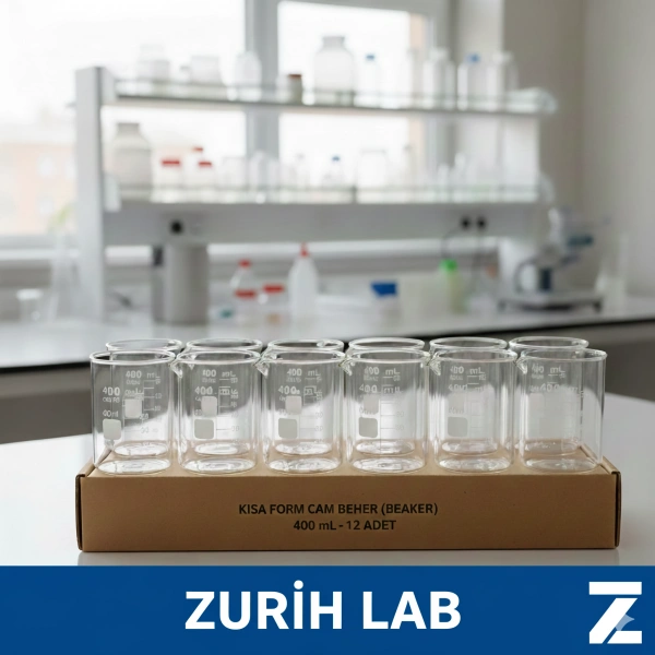 Kısa Form Cam Beher (Beaker) 400 mL - 12 Adetlik Set