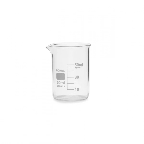 Kısa Form Cam Beher (Beaker) 50 mL - 12 Adetlik Set