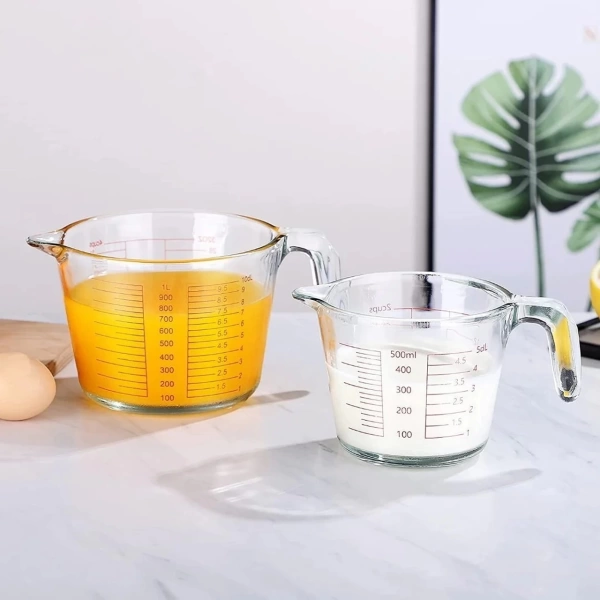 Kulplu Cam Ölçü Kabı Beher 1000 mL - Yüksek Kaliteli
