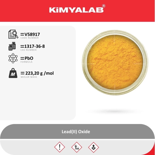 Kurşun Oksit Mürdesenk 500 Gr. - Lead II Oxide - PbO %99,5 - Extra Pure - Sarı