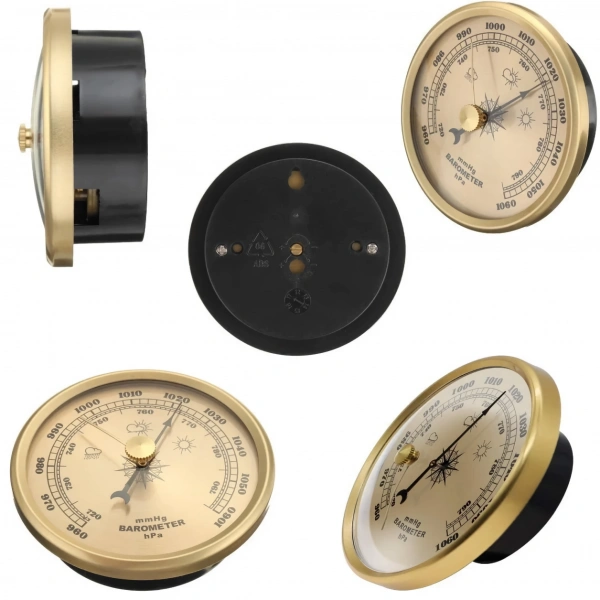 Metal Barometre 90 mm – Analog Hava Basınç Ölçer | Mekanik Hava Durumu Göstergesi