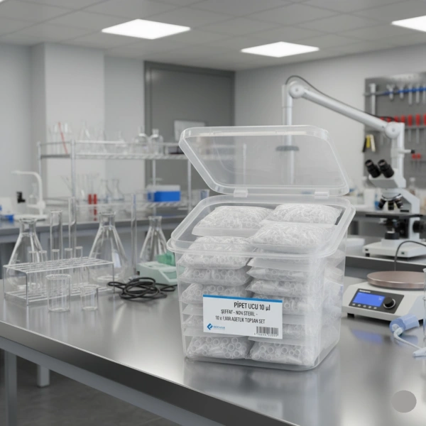 Otomatik Pipet Ucu 10 µl Şeffaf - Non Steril - 10.000 Adetlik Toptan Set
