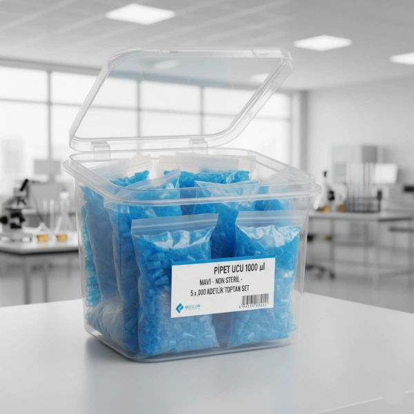 Otomatik Pipet Ucu 1000 µl Mavi - Non Steril - 5000 Adetlik Toptan Set