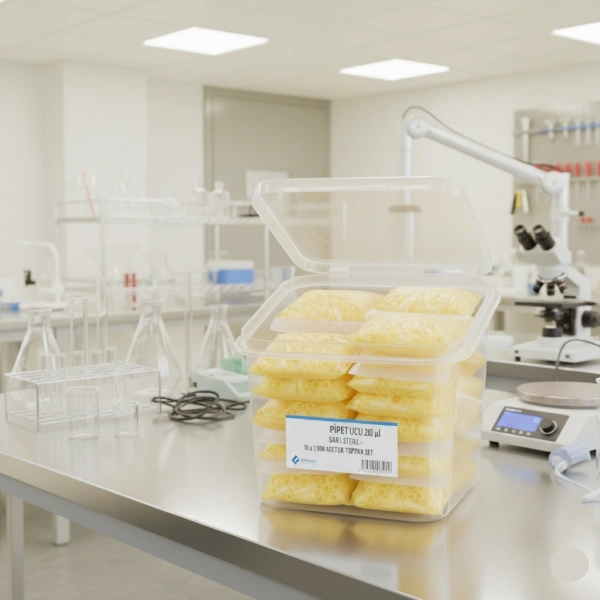 Otomatik Pipet Ucu 200 µl Sarı - Non Steril - 10.000 Adetlik Toptan Set