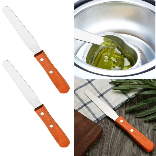Paslanmaz Bıçaklı Ahşap Saplı Spatula Seti - 3 Farklı Boy Set - Yüksek Kaliteli