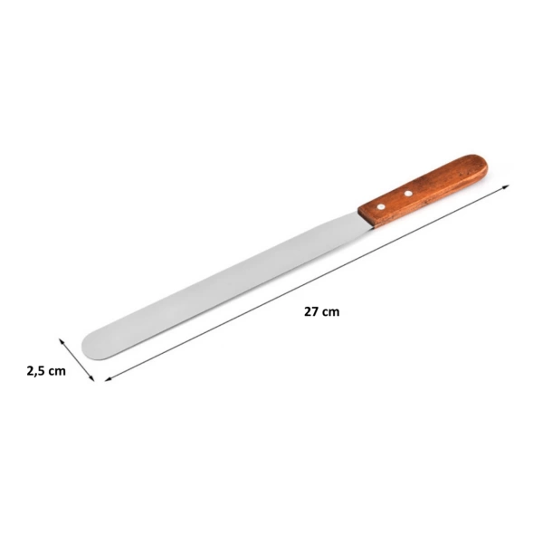 Paslanmaz Bıçaklı Ahşap Saplı Spatula Seti - 3 Farklı Boy Set - Yüksek Kaliteli