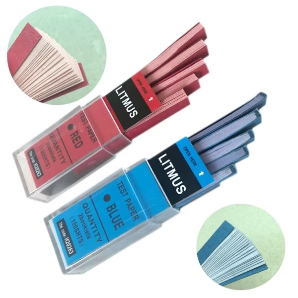 pH Turnusol Kağıdı Seti - (100 Test Mavi+100 Test Kırmızı Strip) - Yüksek Kaliteli