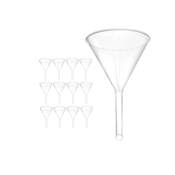 Plastik Laboratuvar Huni 100 mm - Uzun Saplı - 12 Adetlik Toptan Set
