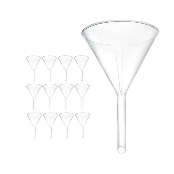 Plastik Laboratuvar Huni 150 mm - Uzun Saplı - 12 Adetlik Toptan Set