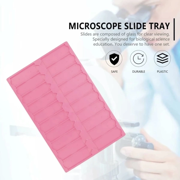 Plastik Mikroskop Slayt Saklama Kabı - Slide Kutusu 20li - Lamel Taşıma Standı - 5 Renklik Set