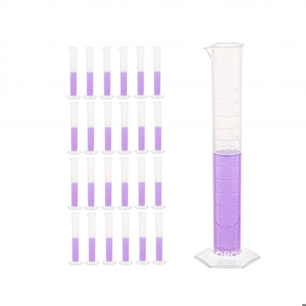 Plastik Uzun Form Mezür 250 mL - Kabartma Skala - 24 Adetlik Toptan Set - Yüksek Kaliteli