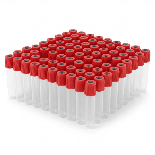 Plastik Vida Kapaklı Deney Tüpü (Test Tüpü) 10 mL - 16x100mm - 100 Adetlik Toptan Set