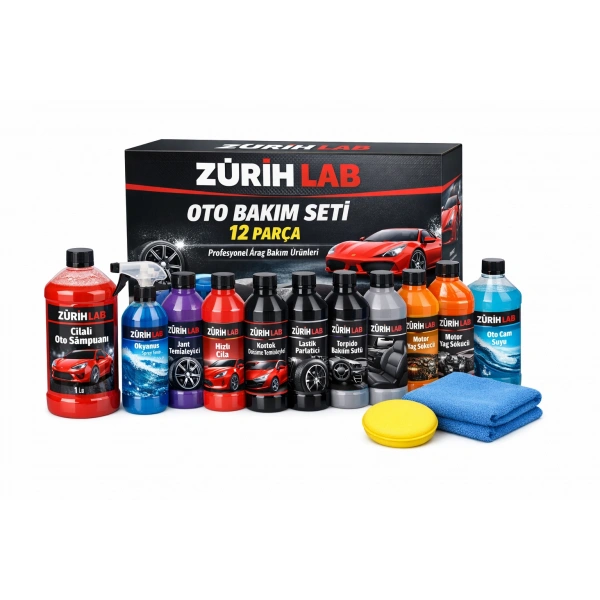 Premium Oto Bakım Seti - 12 Parça Toptan Set – Araç Temizlik ve Detaylı Bakım Kiti