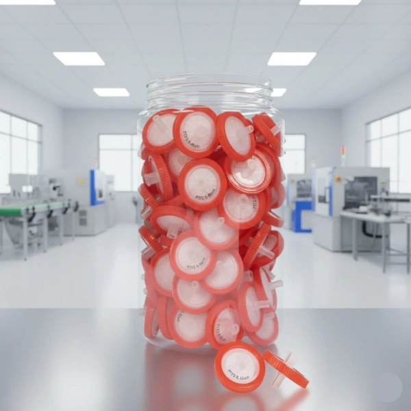 PTFE Hidrofobik Şırınga Filtre 0.45µm - Kırmızı | Non Steril - 100 Adetlik Set - Yüksek Kaliteli