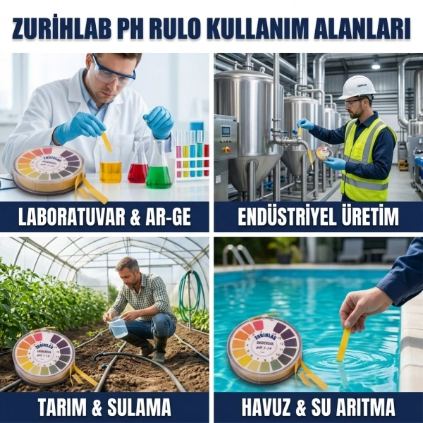 ZURIHLAB Rulo pH Kağıdı - İndikatör Kağıdı (1-14) - pH Ölçer