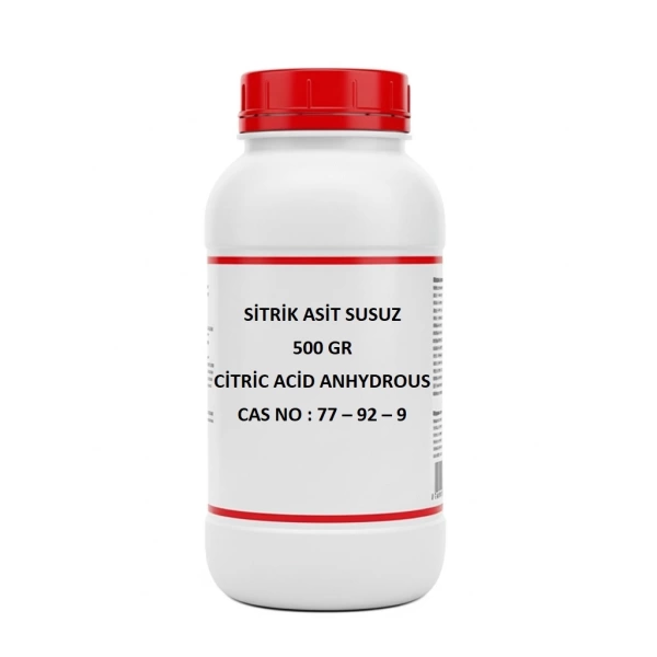 Sitrik Asit Susuz 500 gr - Citric Acid Anhydrous - (CAS NO: 77-92-9)
