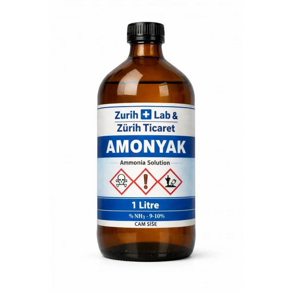 Sıvı Amonyak %25 Saflık – 1 Litre | Yüksek Kaliteli Laboratuvar Kimyasalı – Zurih Lab