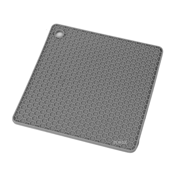Tezgah Koruyucu Yanmaz Yapışmaz Altlık ( 16,5 x 16,5 Cm ) - Gri Renk