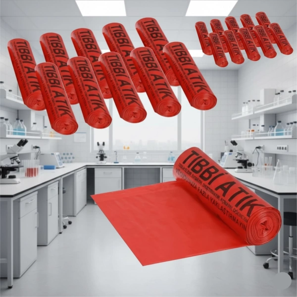Tıbbi Atık Çöp Torbası 80x110 cm | 10 Rulo Toptan Atık Poşeti - Zurih Lab
