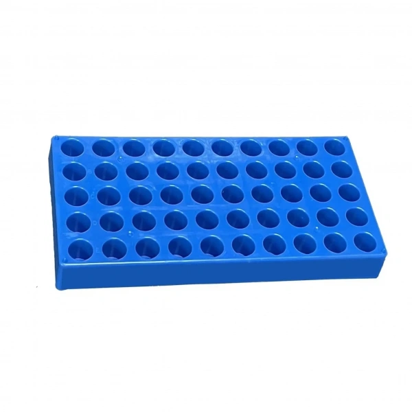 Vial Standı - 50 Delikli Mavi Tüplük - (4 ml Vialler İçin) - Yüksek Kaliteli