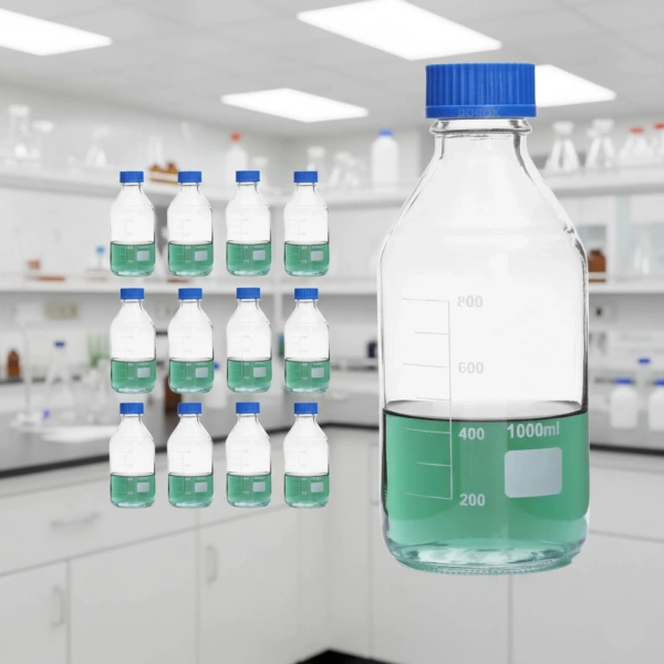 Vida Kapaklı Cam Numune ve Otoklav Şişesi 1000 ml – (12’li Toptan Set) | Zurih Lab & Zürih Ticaret
