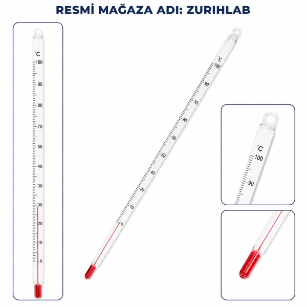 ZURIHLAB Alkollü Cam Termometre (-10 / 110C)