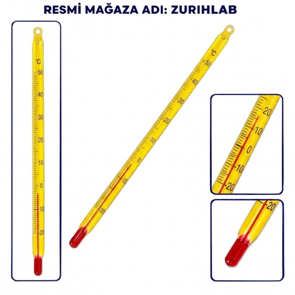 ZURIHLAB Alkollü Cam Termometre (-20 / 50C)