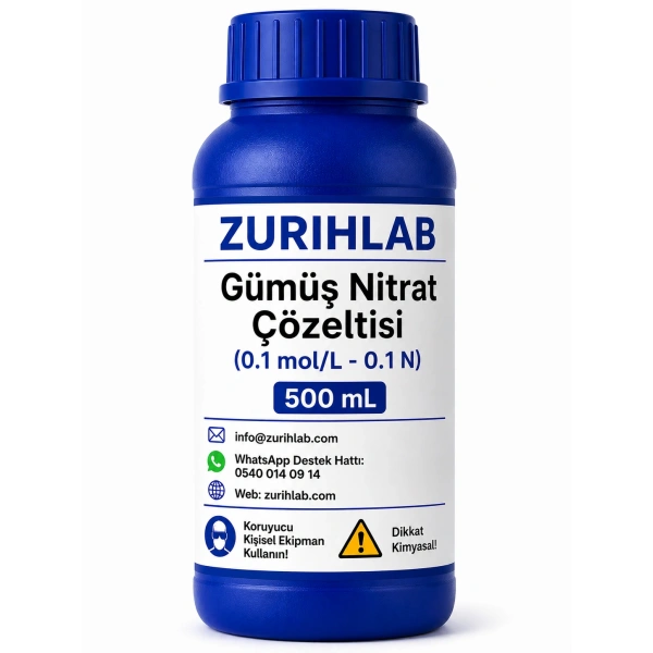 ZURIHLAB Gümüş Nitrat Çözeltisi (0.1 mol/L - 0.1 N) - 500 mL