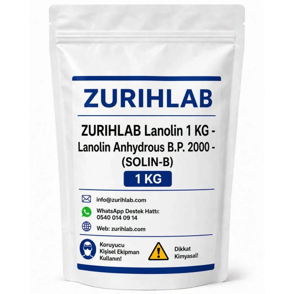 ZURIHLAB Lanolin 1 KG - Lanolin Anhydrous B.P. 2000 - (SOLIN-B)