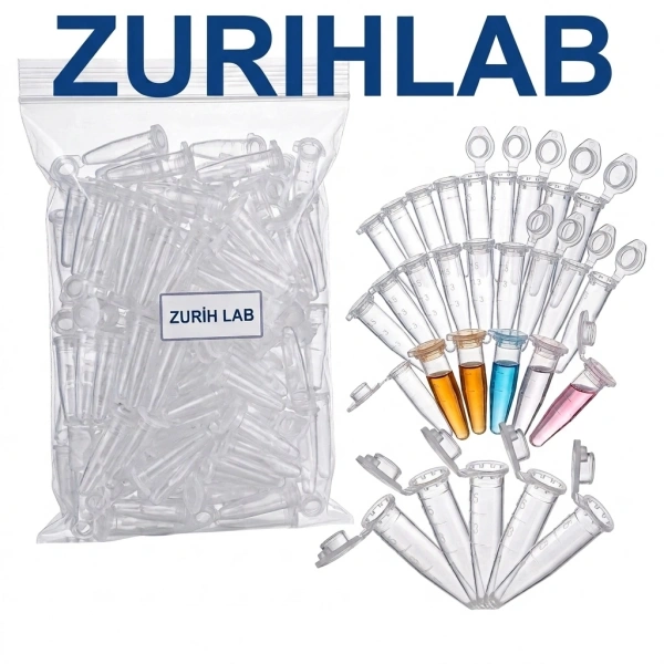 ZURIHLAB Mikrosantrifüj Eppendorf Ependorf Tüpü 0.5 mL (1000 Adet) - Şeffaf PCR Tüpü