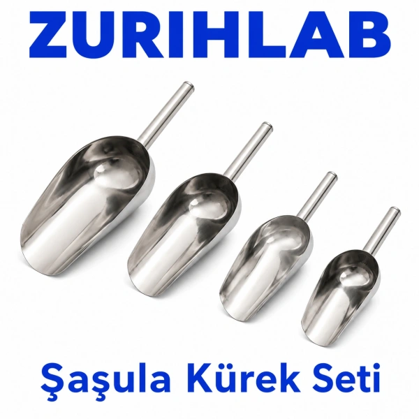 ZURIHLAB Paslanmaz Çelik Tartım Küreği Şaşula Seti - 4lü Set