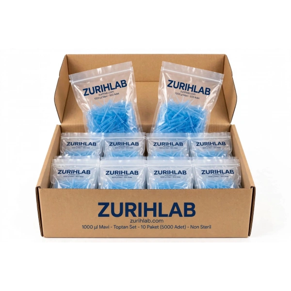 ZURIHLAB Pipet Ucu 1000 µl Mavi - 5000 Adet - Non Steril