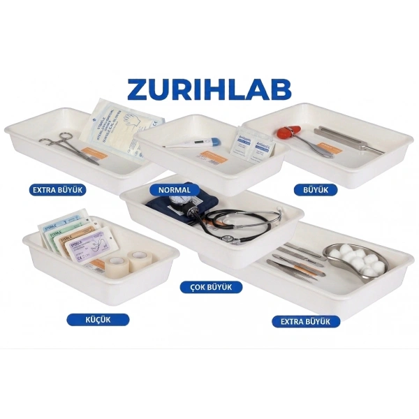 ZURIHLAB Plastik Numune Taşıma Tepsisi - 5 Adetlik Set