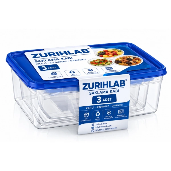 ZURIHLAB Saklama Kabı Seti 3lü