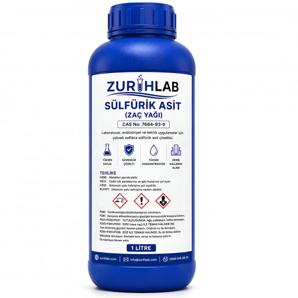 ZURIHLAB Sülfürik Asit (Zaç Yağı) 1-Litre