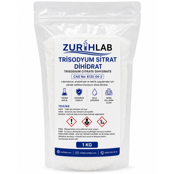 ZURIHLAB Trisodyum Sitrat Dihidrat 1 KG