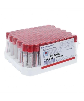 BD 10mL Serum Tüpü Kırmızı Kapak 16x100mm - 100 Adetlik Kutu