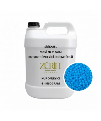 Silika Jel Mavi Nem Alıcı 4 Kg – Rutubet ve Küf Önleyici İndikatörlü | Zurih Lab - Yüksek Kaliteli